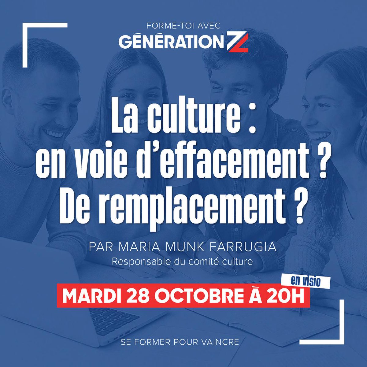 🔵 Les formations GZ sont de retour !

Après une rentrée politique chaotique et pleine de turbulences, nous tenons le cap et reprenons les formations.

➡️ Ce soir à partir de 20h, avec Maria Munk Farrugia, responsable du comité culture du parti.

📥 Lien en MP.