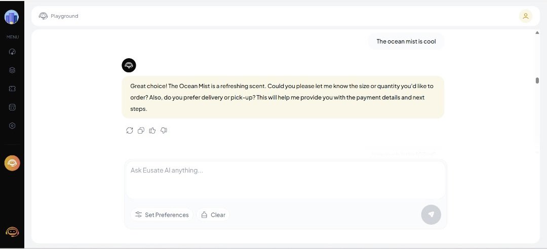 eusate_ai's tweet image. This is SATE handling an order request.

Notice how SATE:
✅ Understood the enquiry
✅ Provided comprehensive product details
✅ Offered helpful consultation
✅ Kept the conversation human

All in record time without frustrating the customer.