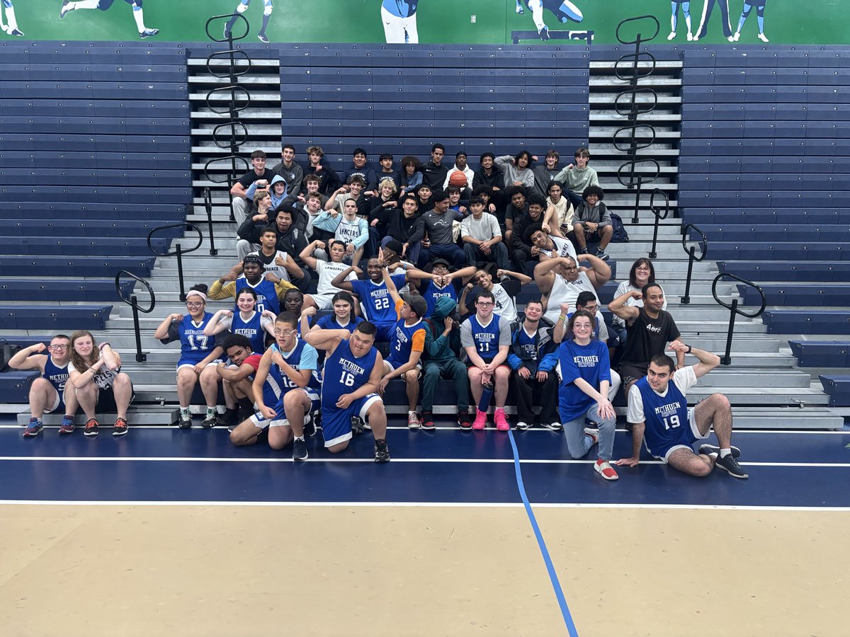 Unified basketball team group photo! 🏀 Everyone came together for an awesome shot, showing strength, teamwork, and a lot of spirit
<a href="/LawrenceLancers/">Lawrence Lancer Athletics</a> <a href="/MethuenHighAD/">Tom Ryan</a>