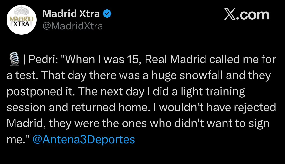 Hilarious because you’re describing Pedri