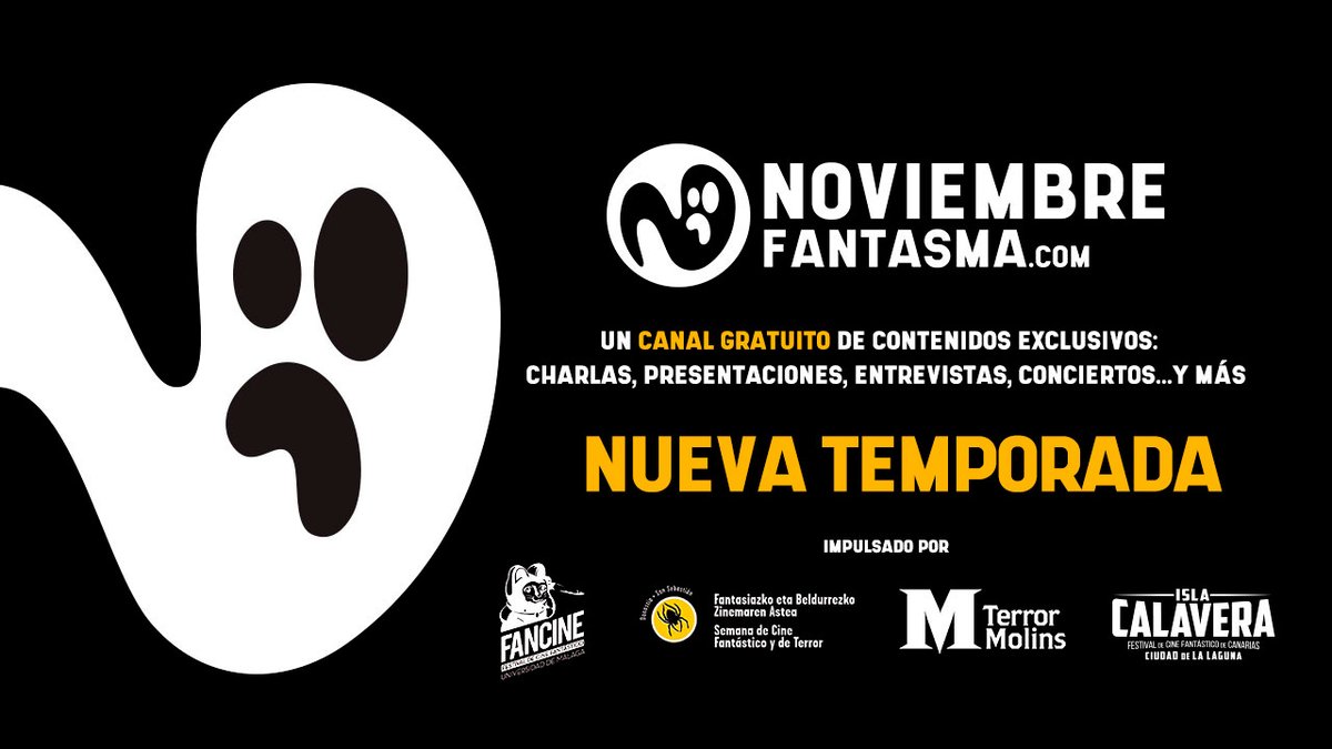 #NoviembreFantasma compleix 6 anys🎉 exploran els límits del gènere amb noves activitats a partir del novembre al canal.

Llegeix la noticia aquí: molinsfilmfestival.com/2025/10/27/nov…

<a href="/FancineMalaga/">Fancine Málaga</a> <a href="/islacalaverafes/">islacalaverafest</a> <a href="/horrorfestival/">SemanadeTerror</a>