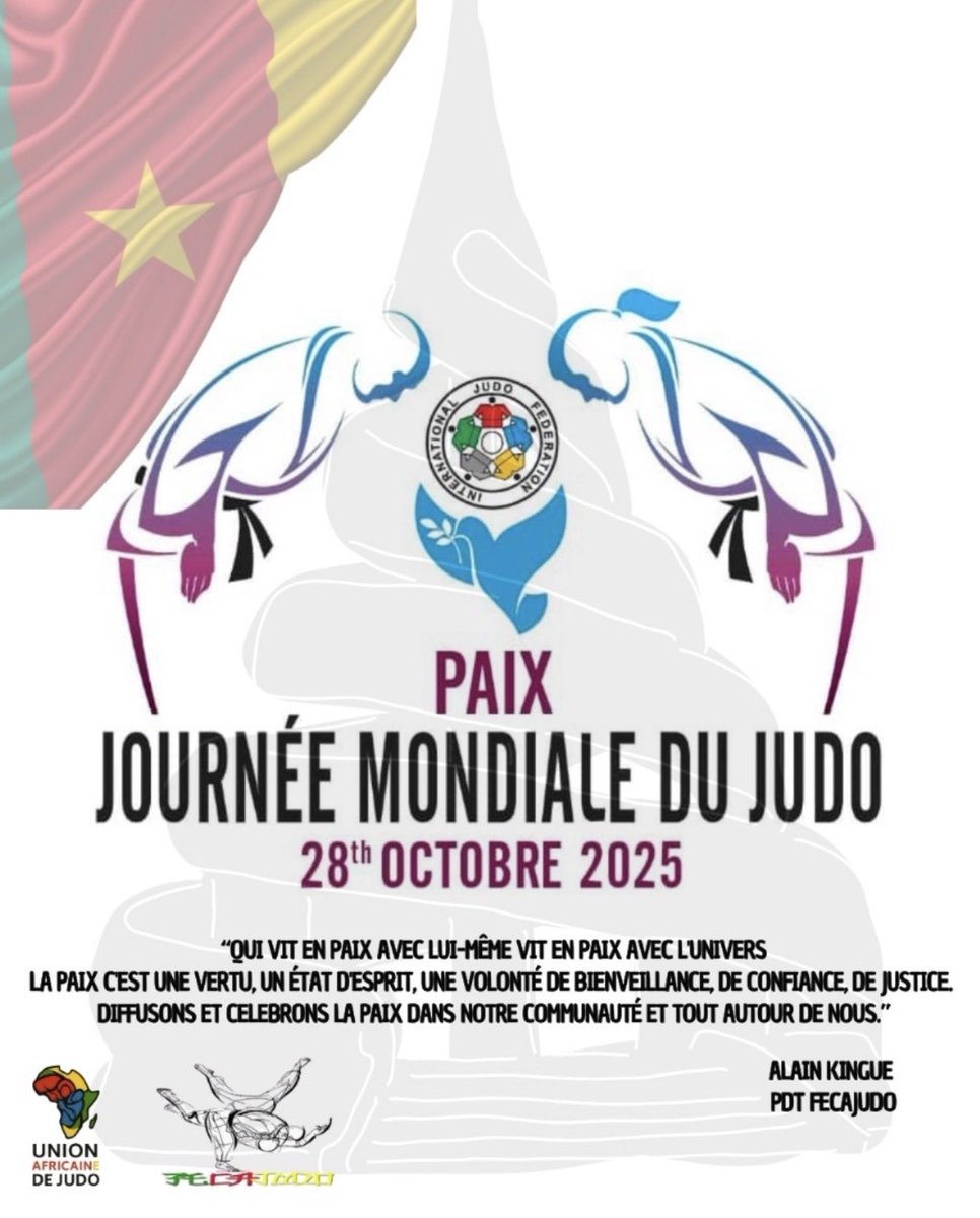Journée Mondiale du Judo | Paix ☮️ 
World Judo Day     | Peace ☮️ 

28th October 2025| 28 Octobre 2025