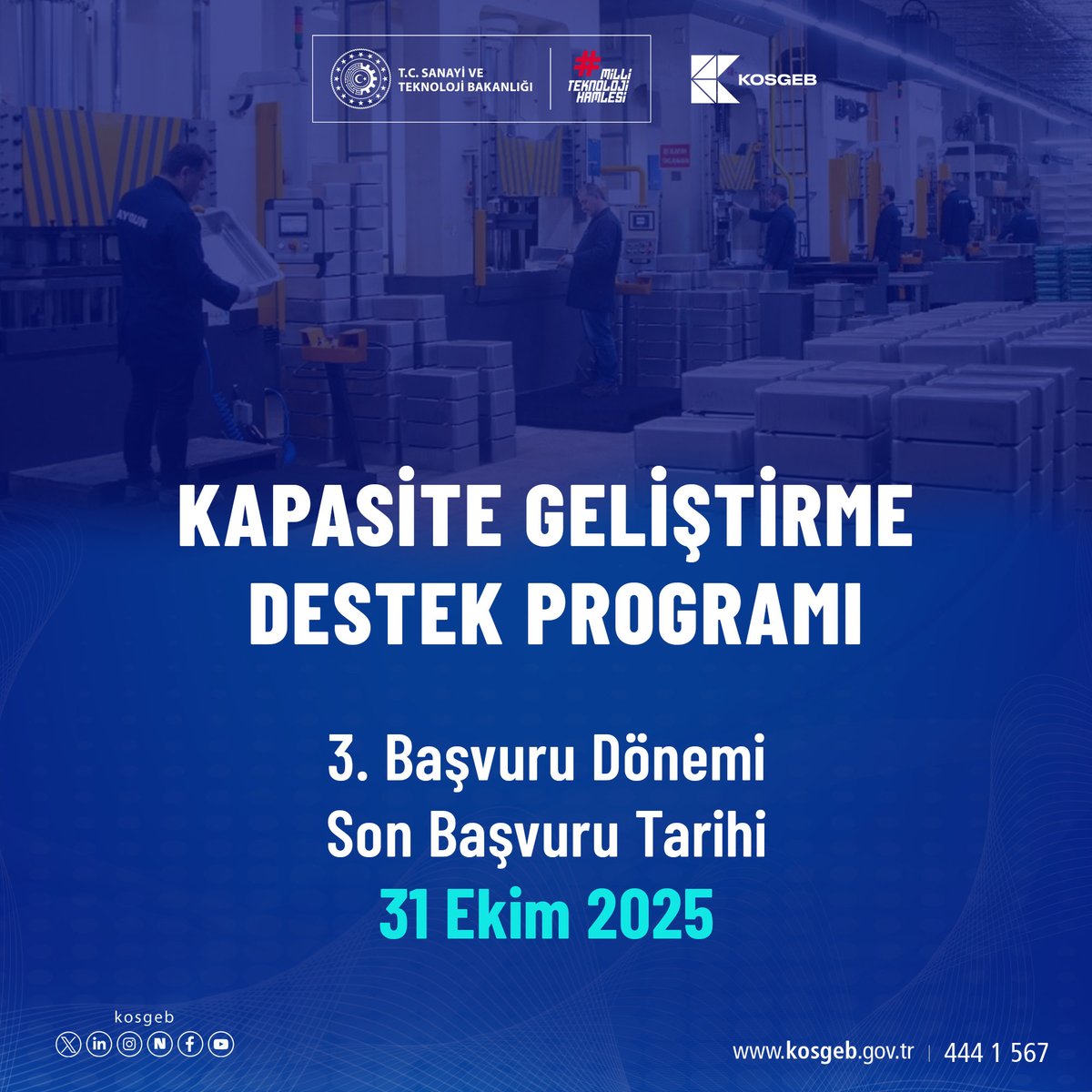 📢 KOSGEB Kapasite Geliştirme Destek Programı Başvuruları Devam Ediyor

✍️ KOSGEB, üretim ve istihdama önemli katkılar sağlayan KOBİ’lerimizin büyüme ve dönüşüm süreçlerine destek oluyor.

📌 20 milyon TL’ye kadar, 36 ay vadeli kredi için 20 puanlık finansman desteği sağlıyor.