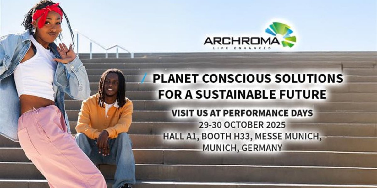 techtextoday's tweet image. Archroma unveils breakthrough sustainable dyes and finishes at Performance Days 2025, proving performance and eco-responsibility can coexist.

Read More: technicaltextiles.in/archroma-showc…

#Archroma #PerformanceDays2025 #SustainableTextiles #FunctionalFabrics