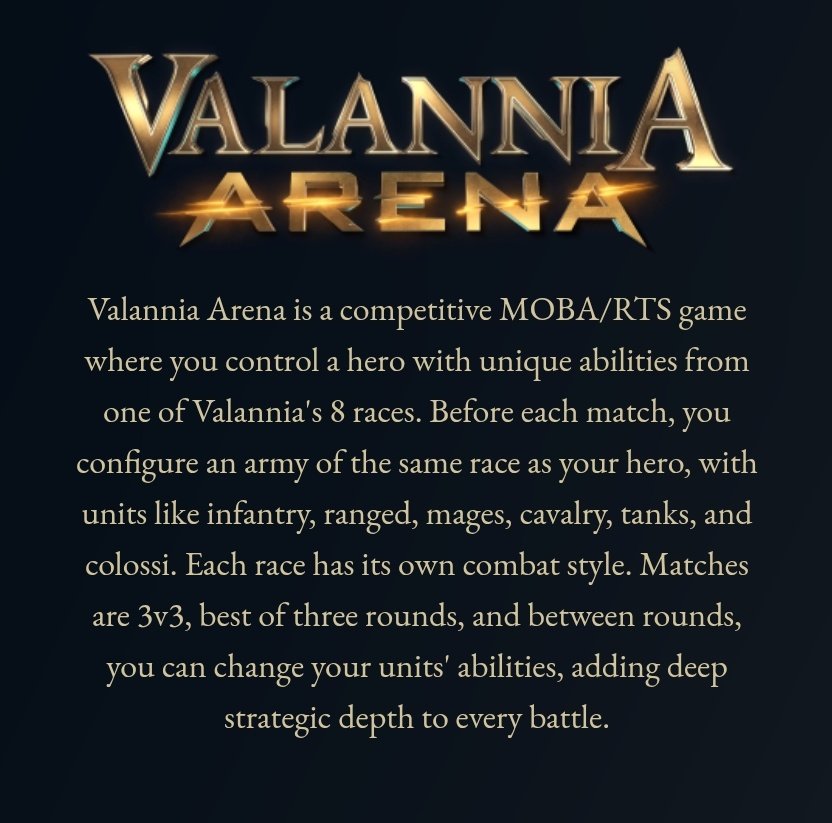 Meet <a href="/ValanniaGame/">Valannia</a> a next-gen MMO strategy universe where you command heroes, marshal armies, and shape an on-chain economy that mimics real world markets. Here's how you dive in:

- Build your domain, craft powerful gear, and wage RTS battles in a vast fantasy realm.

- Own