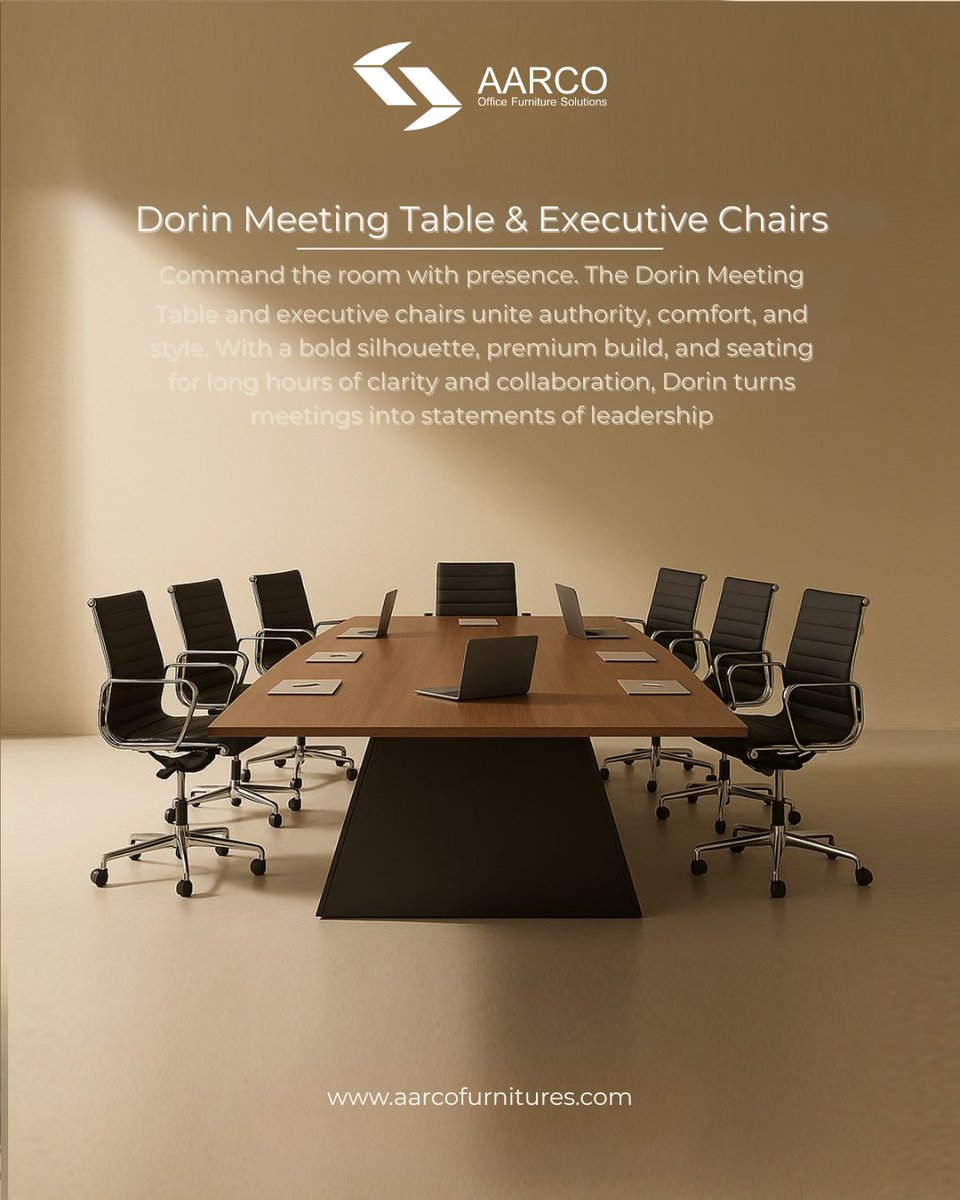 aarcofurnitures's tweet image. Command every meeting with Dorin.
Authority, comfort, and design — reimagined by AARCO Office Furniture Solutions.

#OfficeDesign #AARCO #FurnitureSolutions #MeetingSpace #Dorin #Comfort #Authority #Reimagined #Workplace #InteriorDesign