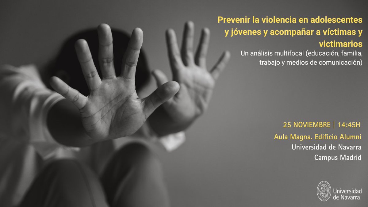 #Jornada

El 25 de noviembre, Día Internacional de la Eliminación de la Violencia contra la Mujer, celebramos en <a href="/unavmadrid/">UnavMadrid</a> la jornada Prevenir la violencia en adolescentes y jóvenes y acompañar a víctimas y victimarios

Entrada libre previa inscripción➡️f.mtr.cool/ggcqupslvm