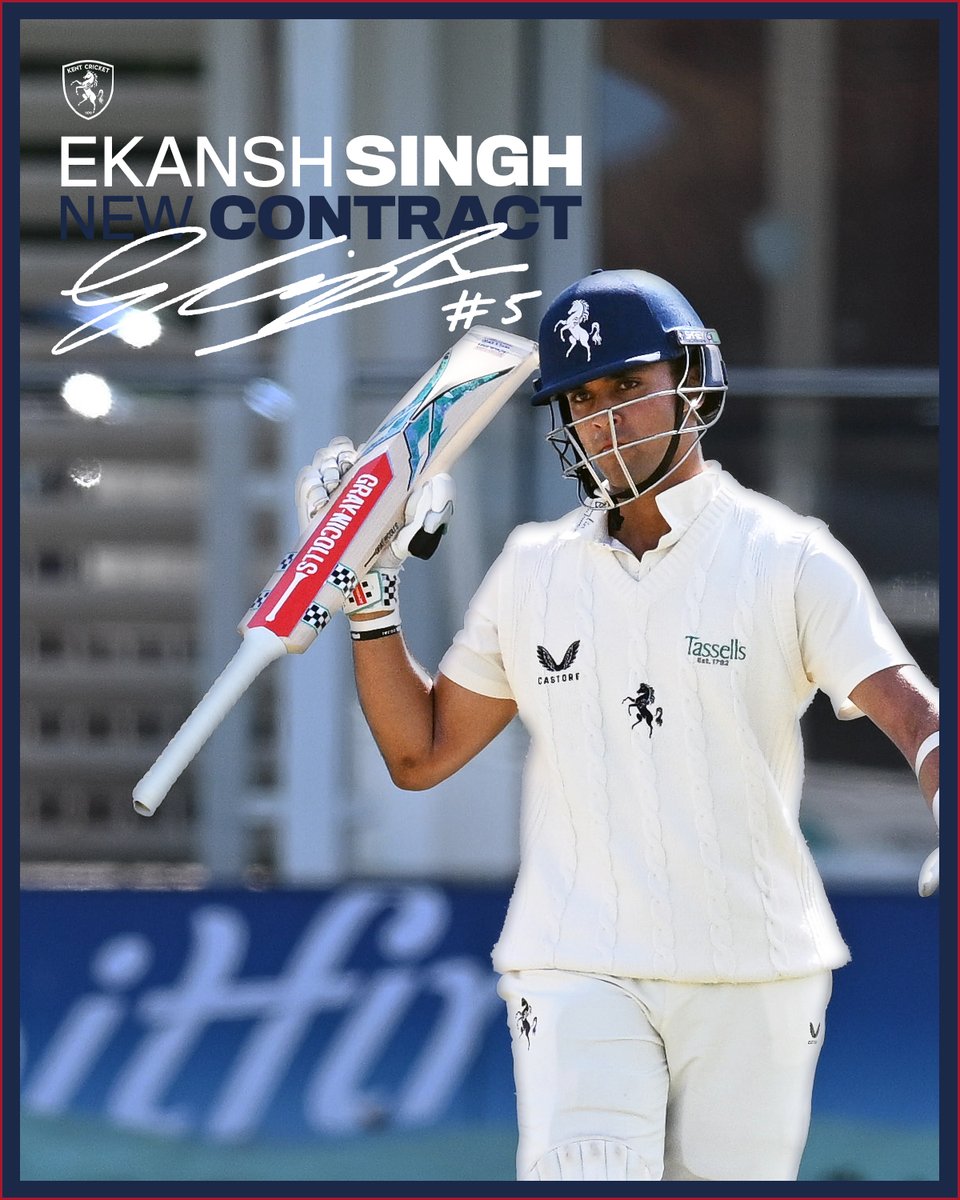 KentCricket's tweet image. 📝 We&apos;re delighted to announce that homegrown batting all-rounder Ekansh Singh has signed a three-year contract with the Club!

🏡 bit.ly/Ekansh2028