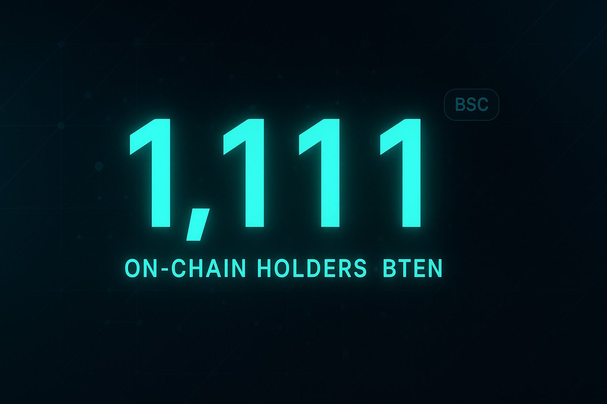 YouPulseX's tweet photo. BTEN is accelerating — we just hit a gorgeous milestone: 1,111 on-chain holders on BSC.

Max Total Supply: 110,900 BTEN (and growing with every Win).

https://t.co/9S2JaMwdeW

Buckle up — this is only the beginning. 🚀