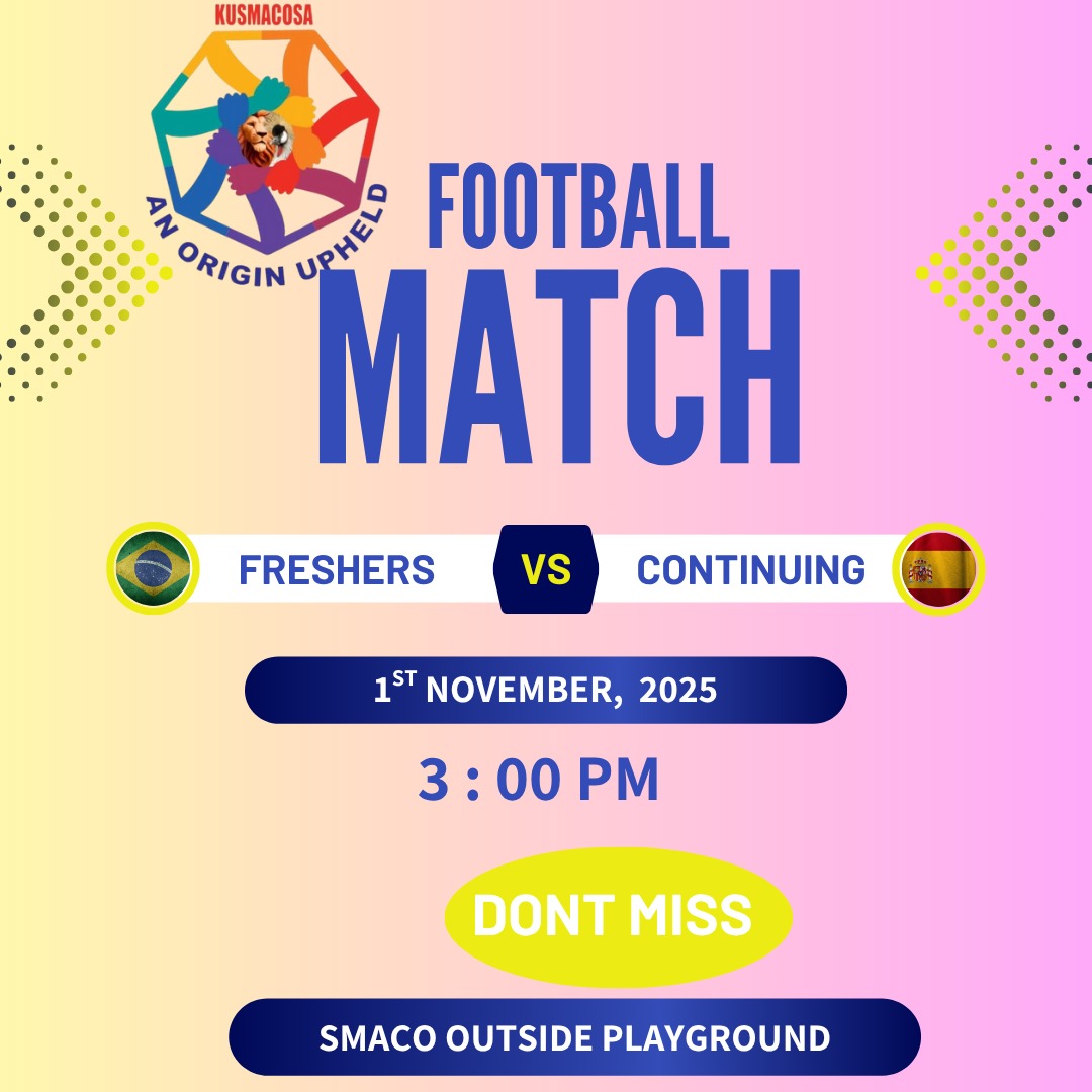 kusmacosa's tweet photo. Y'all ain't ready for this DERBY🔥🔥
FRESHERS Vs CONTINUING STUDENTS 
KUSMACOSA ❤️ 
AN ORIGIN UPHELD ❤️ https://t.co/QgplCX6Mb1