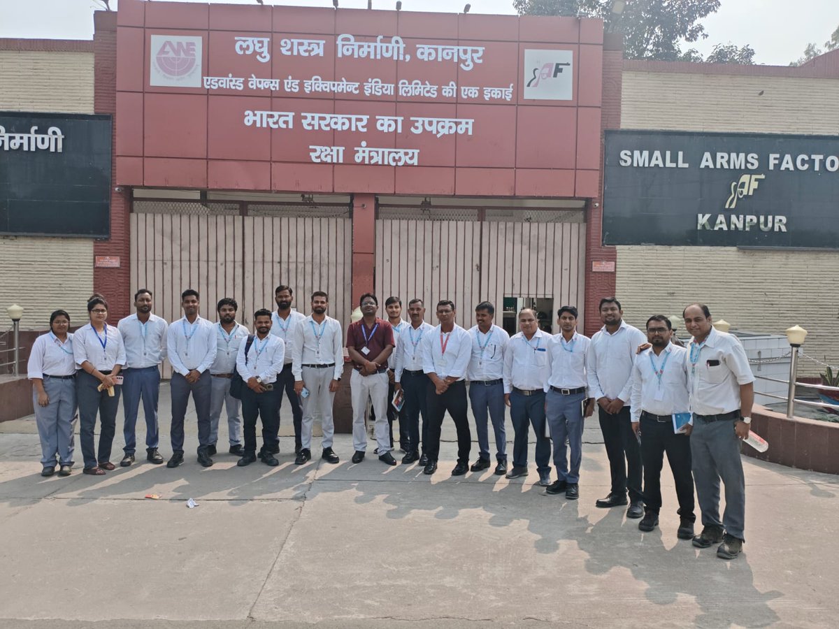 DGFASLI1's tweet photo. As part of DIS–44th Batch curriculum, RLI Kanpur students visited Small Arms Factory (AWEIL), Kanpur on 24 Oct 2025.
They gained hands-on insights into safety practices in arms manufacturing, CNC operations & firing ranges.
#RLIKAnpur #DGFASLI #IndustrialSafety #DefenceIndustry https://t.co/dIclJfr7h1