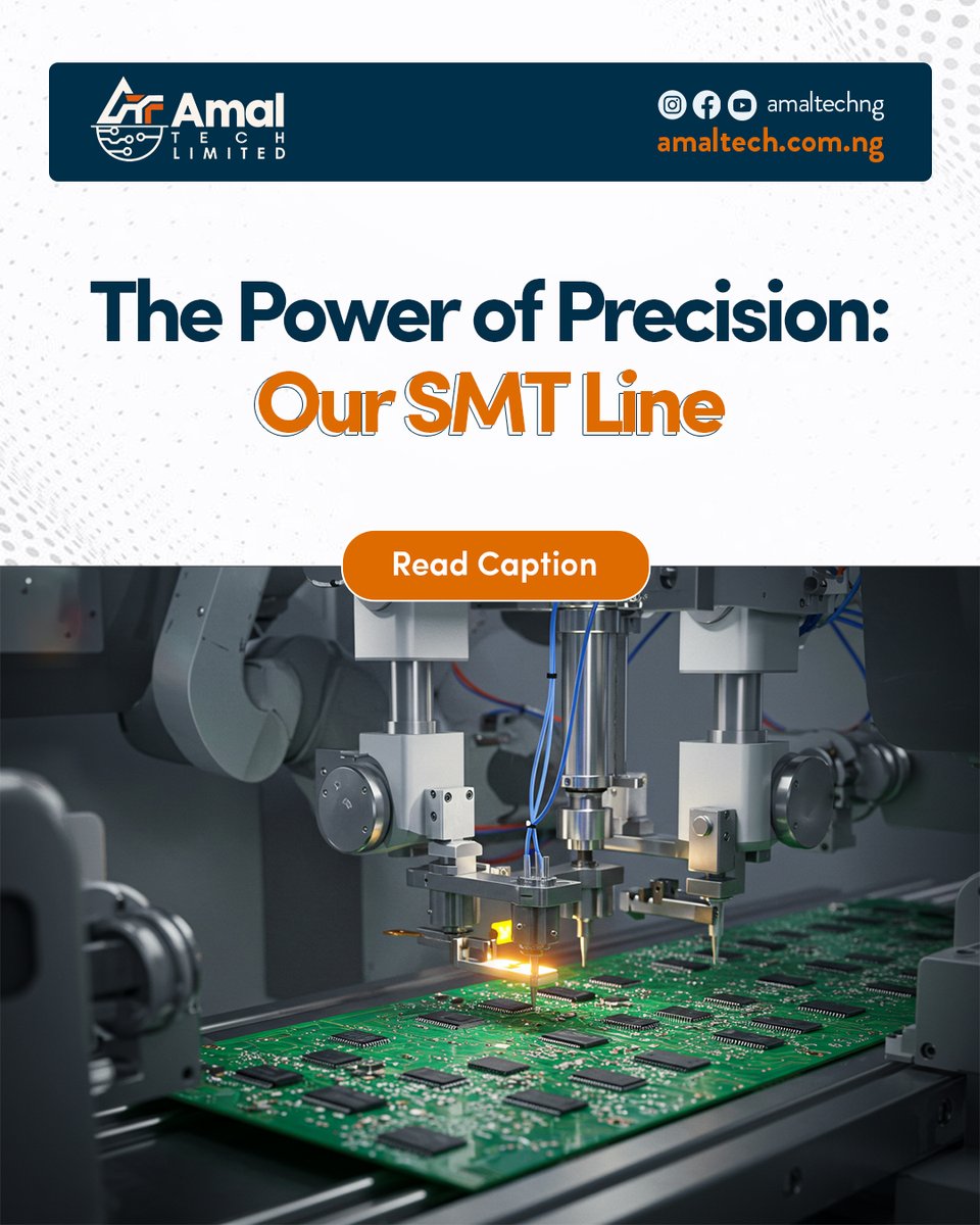 AmalTech_NG's tweet image. Power of Precision: Our SMT Line

At Amal-Tech, our SMT line combines speed and accuracy to bring smart devices to life with unmatched precision and quality.

Partner with us to build with precision: info@amaltech.com.ng 

#AmalTech #InnovationSpotlight #SMT #PCBA #MadeInNigeria