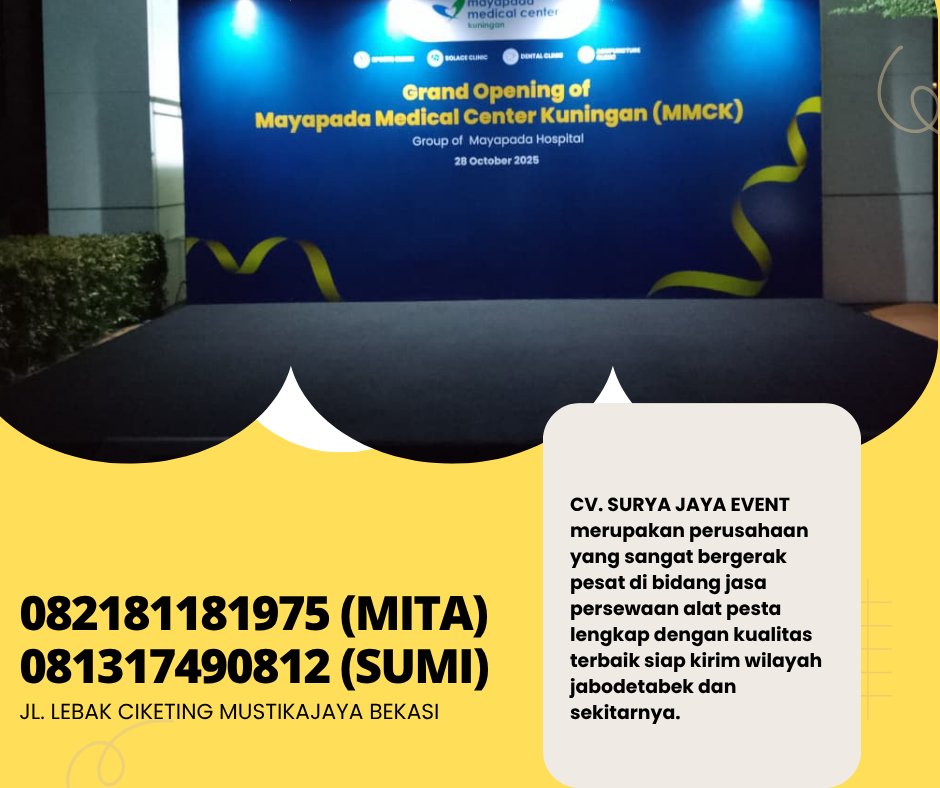 suryajayaevent1's tweet image. Pusat Sewa Sofa Bludru Cream Jakarta

lnformasi ebih lebih lanjut bisa menghubungi nomor dibawah ini via wa atau sms : 082181181975 ( mita) 081317490812 (sumi)

#sewapanggung #panggung