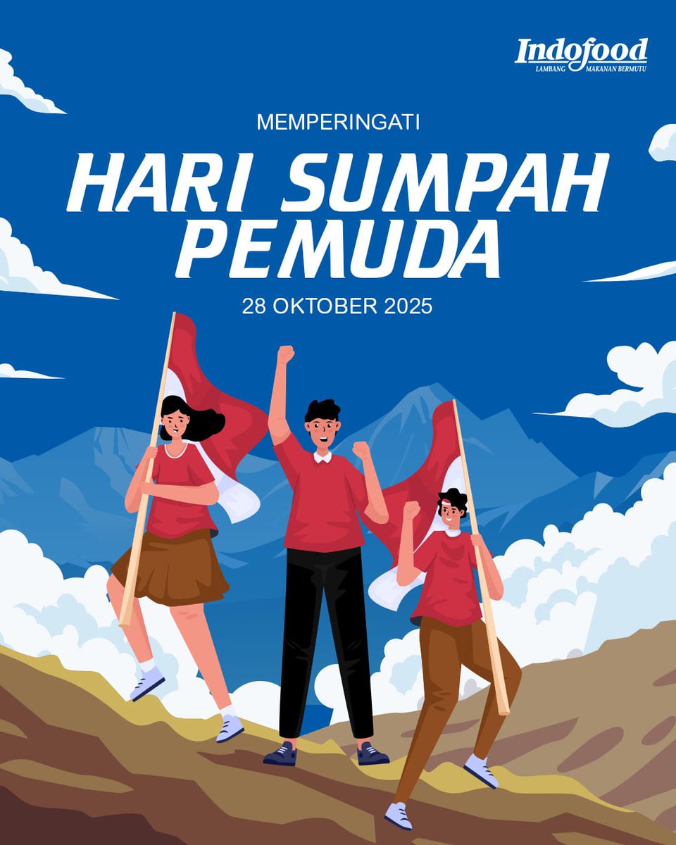 28 Oktober adalah tonggak sejarah ketika pemuda Indonesia bersumpah untuk bersatu 🤝

Lanjutkan perjuangan dengan karya nyata dan terus bersatu untuk Indonesia yang lebih baik 🇮🇩

Selamat Hari Sumpah Pemuda 2025!

#HariSumpahPemuda2025 #SumpahPemuda