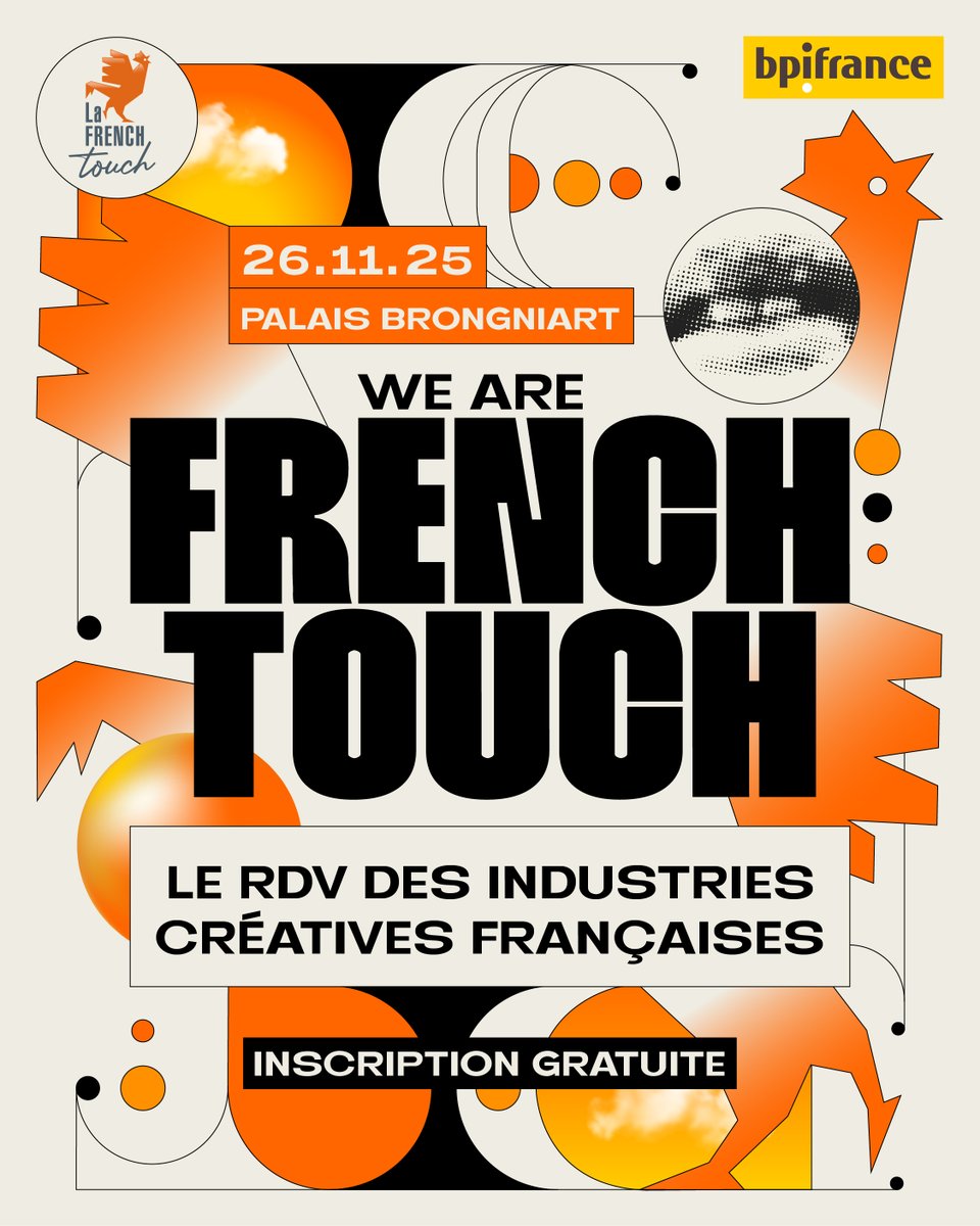 Cinéma, musique, jeux vidéo, arts de vivre, édition et mode, ces industries font notre fierté partout dans le monde !

Tous les acteurs de l'excellence créative tricolore vous donnent rendez-vous le 26 novembre pour We Are French Touch ! 🇫🇷 

D'ici moins d'un mois, le Palais