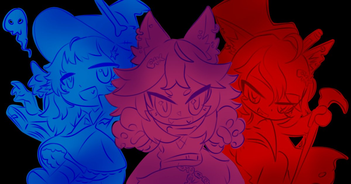 raevenpawz's tweet image. ITS TIME FOR SOME COLLAB PHASMO WE ARE LIVE WITH @its_Hellzy & @flutterbeaVT ! 
WhO Ya GoNnaAaA CaLl!   
(๐Twitch.tv/RaevenPaw )  
๐จ Used a YCH base by: @/uuuupooo_8162
#DeadbyDaylight #dbd #Vtuber #ENVtuber