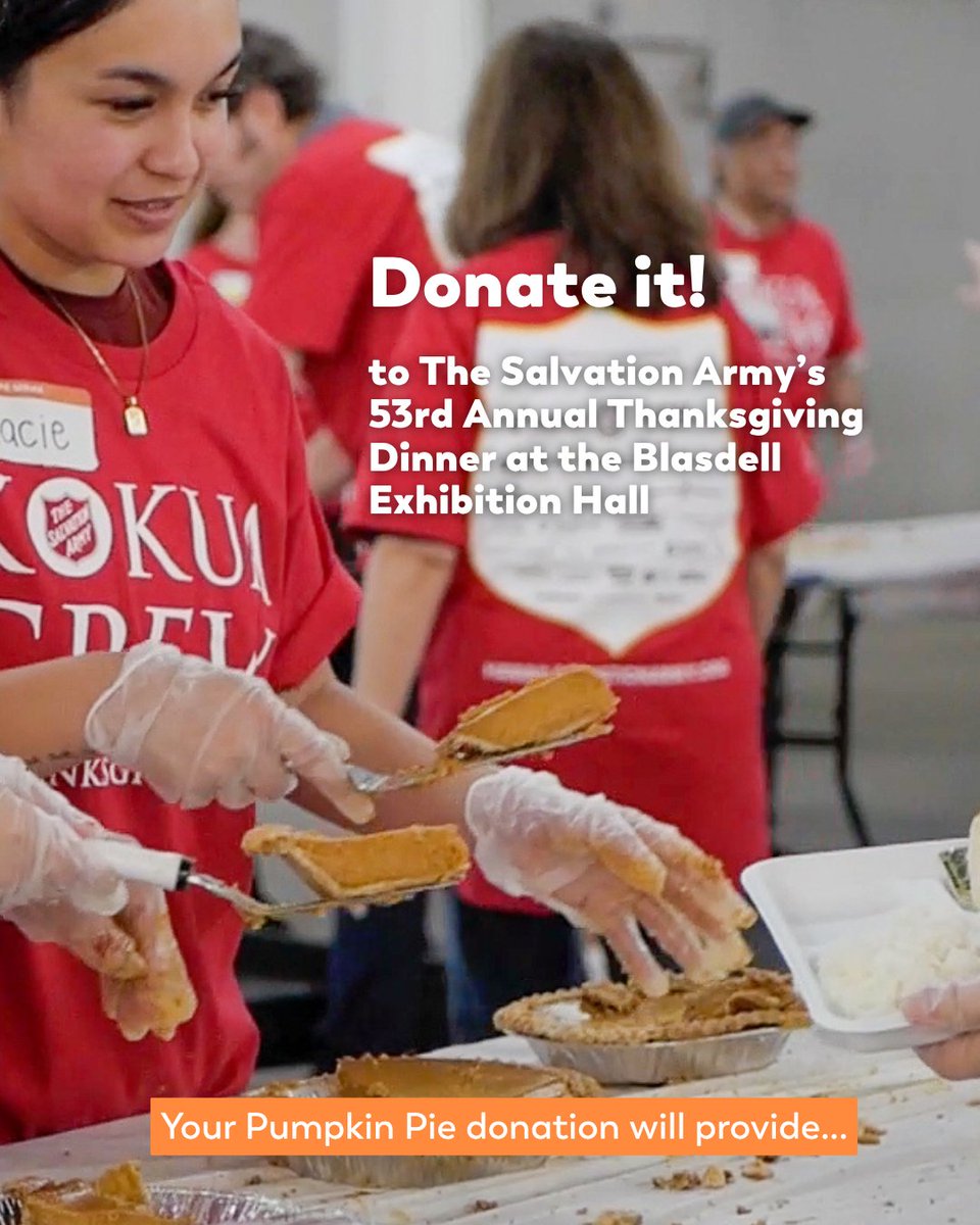 Zippys's tweet image. Buy a Pie, Give a Pie! 🥧 For over 15 years, Zippy’s guests have helped us donate pumpkin pies to The Salvation Army’s Annual Thanksgiving Dinner at the Blaisdell Center 🧡