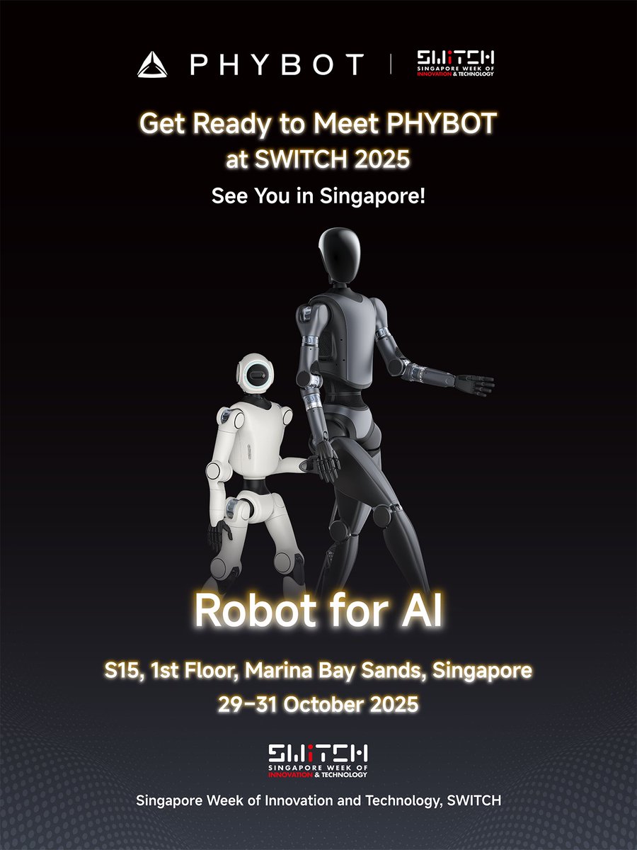 PHYBOT_Tech's tweet image. PHYBOT makes its first global debut at Singapore Week of Innovation and Technology (SWITCH) 2025
PHYBOT C1：Smarter. More interactive. Meet the humanoid companion that engages naturally with the world.
PhyArc Series：Lightweight. High Explosive. Impact Resistant. High Precision.