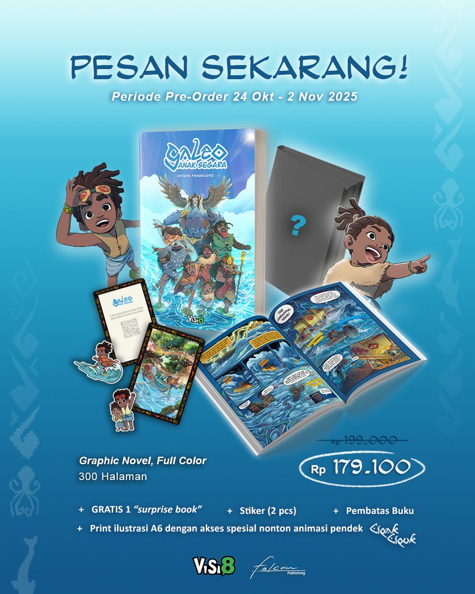 Ya’Ahei! Visi8 Studio baru merilis graphic novel “Galeo Anak Segara” karya Andara Fembriarto dengan <a href="/penerbitfalcon/">Falcon Publishing</a> 

Yuk dukung karya seniman lokal dengan beli buku ini!

(1/3)
(( link pembelian di thread ini ))