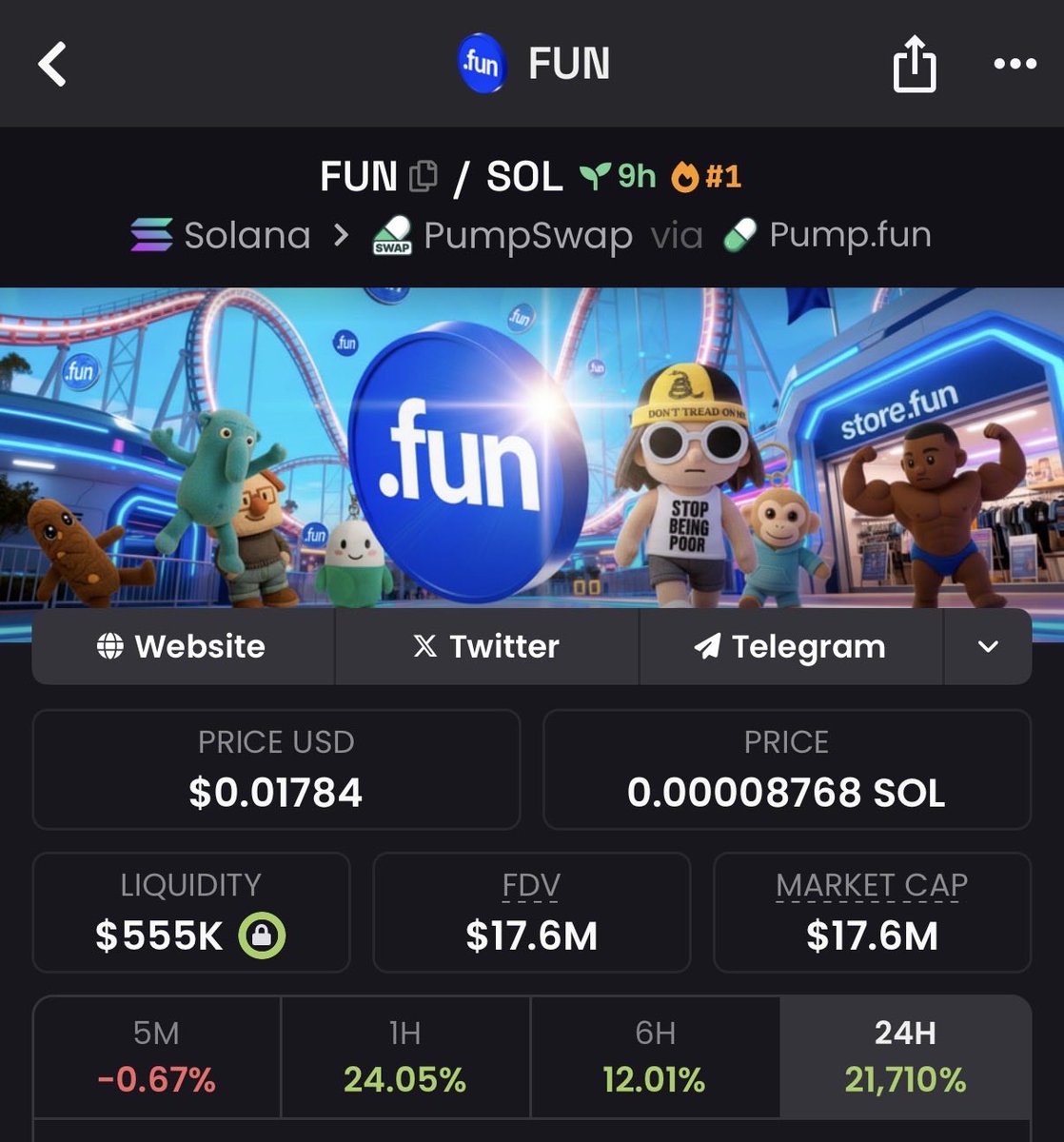 wiz_sol0x's tweet image. The $FUN is just getting started. Actually sent this to the ledger last night and will hold long term. Can see this being a hugely growing industry over the years to come. @storedotfun