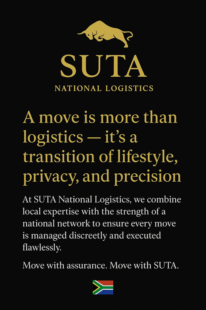 NationalSuta's tweet image. Relocation, refined.

Precision, privacy, and peace of mind — that’s what defines a move with SUTA National Logistics.

Move with assurance. Move with SUTA. 🇿🇦

#ExecutiveRelocation #LuxuryMoves #SUTALogistics