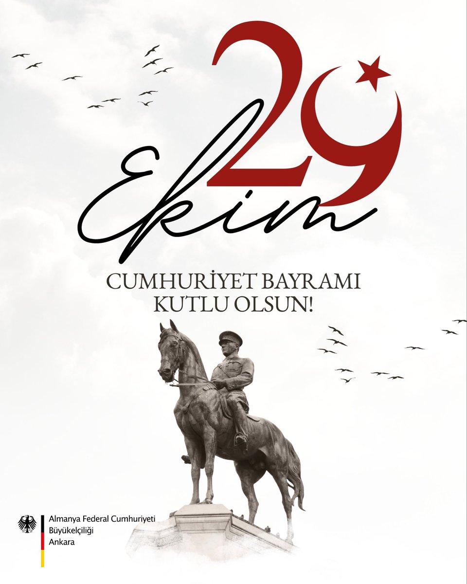 29 Ekim Cumhuriyet Bayramı kutlu olsun! 

Almanya'nın Türkiye'deki Dış Temsilcilikleri, vize bölümleri dahil, 28 Ekim Salı günü saat 13.00'den itibaren, 29 Ekim Çarşamba günü tam gün Cumhuriyet Bayramı vesilesiyle kapalı kalacaktır.