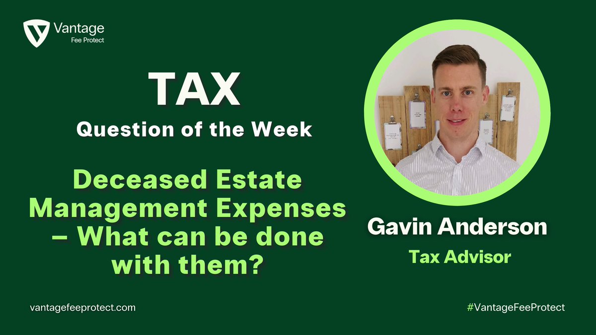 🏛️ Estate management expenses – deductible or not? 

Some costs in administering a deceased estate may qualify, others don’t. 💡

 What counts &amp; what’s excluded — all covered in our latest Tax Q&amp;A 👇
 ow.ly/2vHq50Xcgrf

 #VantageFeeProtect #Estates #InheritanceTax