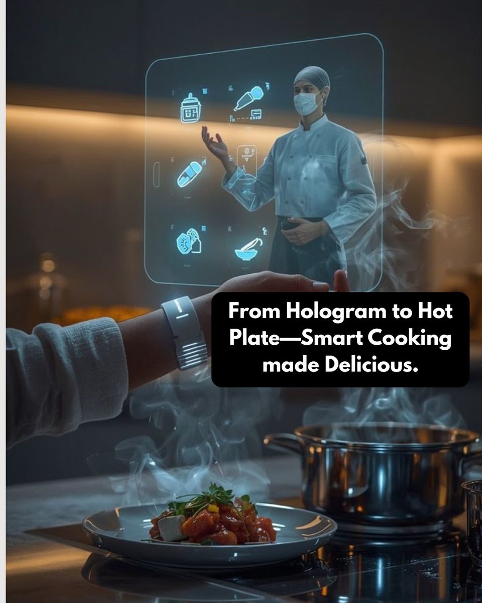 rajtechglobal's tweet image. Smart Kitchens — Powered by AI 🍳

Cooking meets coding. 🤖
AI chefs &amp;amp; smart assistants bring precision, perfect recipes, and personalized taste to every meal.
Tech never tasted this good! ✨
#AIFoodTech #SmartCooking #RajTechGlobal #FutureOfKitchens #TechInnovation
