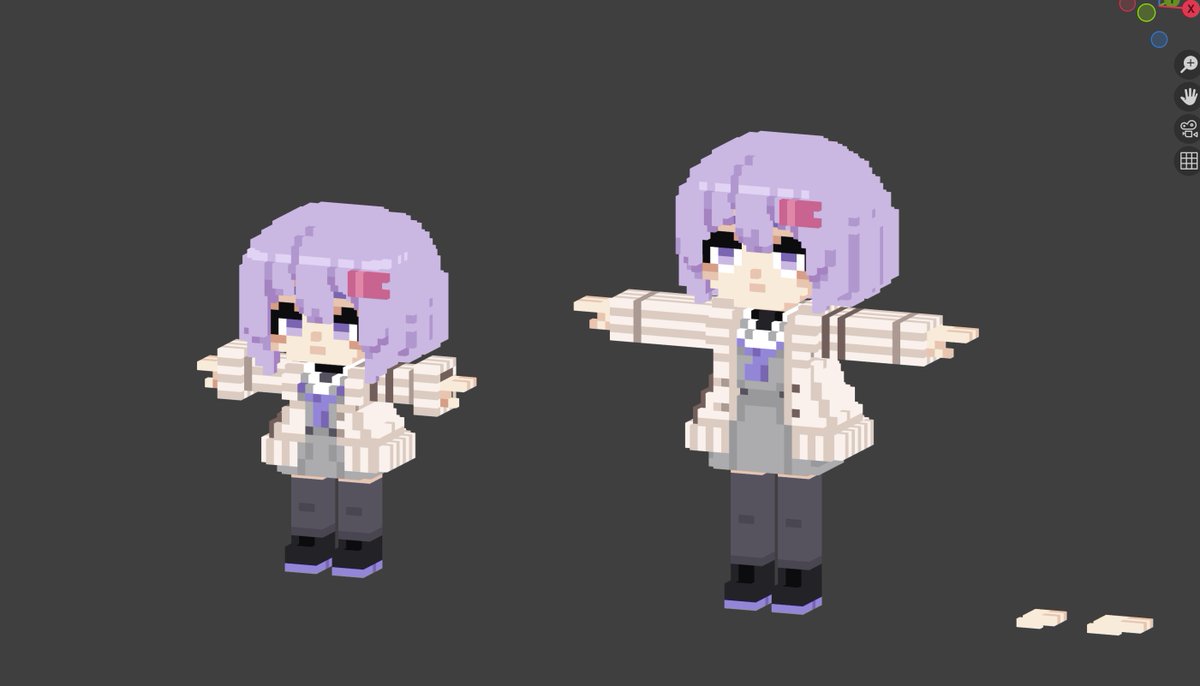 asayumehajime's tweet image. 2.5頭身と3頭身のゆかり雫さん
#voxelart