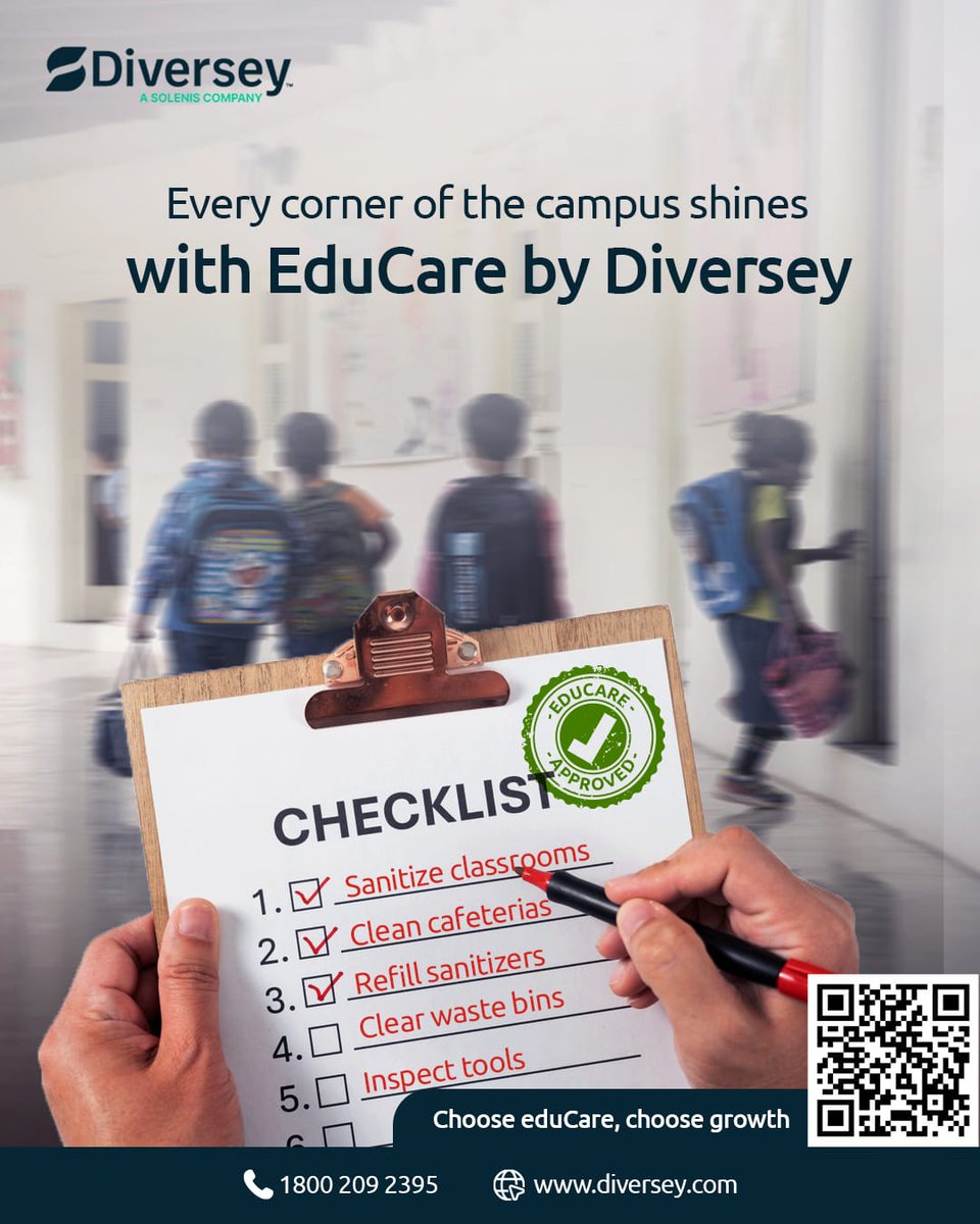 Hygiene is the first step toward creating a safe and focused learning environment. 

EduCare by Diversey helps campuses strengthen that foundation through a structured approach that protects students, supports staff, and builds lasting trust with parents. 

Learn more about