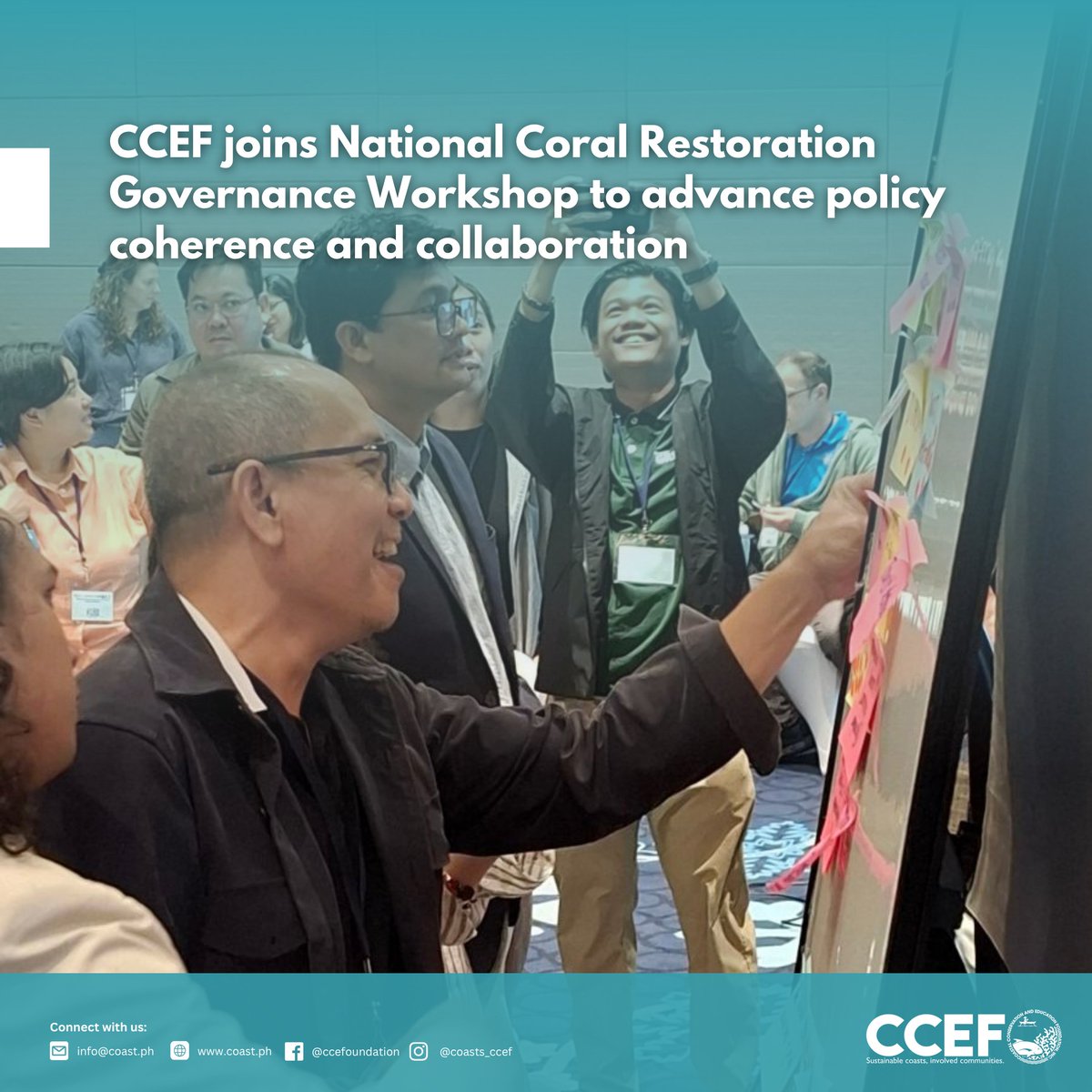 CCEF_PH's tweet image. October 21–23, 2025 |  Quezon City, Philippines - CCEF proudly took part in the National Coral Restoration Governance Workshop — a gathering of minds and missions for the future of Philippine reefs.

𝘙𝘦𝘢𝘥 𝘮𝘰𝘳𝘦: coast.ph/ccef-news/10/c…