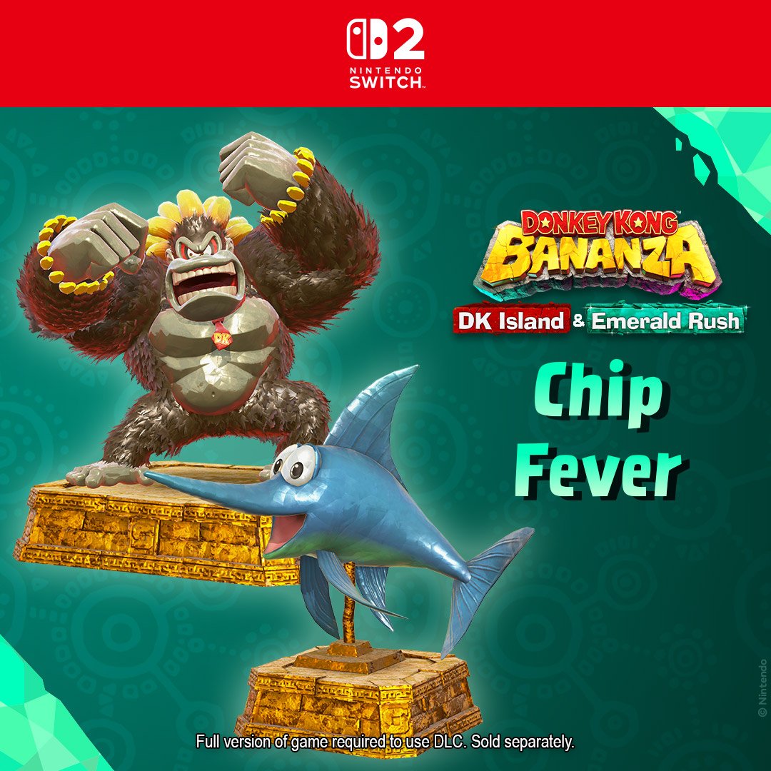Unlock these figures during a limited time #DonkeyKongBananza Emerald Rush “Chip Fever” event, exclusive to the DK Island &amp; Emerald Rush DLC. 

This event will run from today until Nov 3 at 11:59pm PT. 

Learn more: ninten.do/6016t8HKE