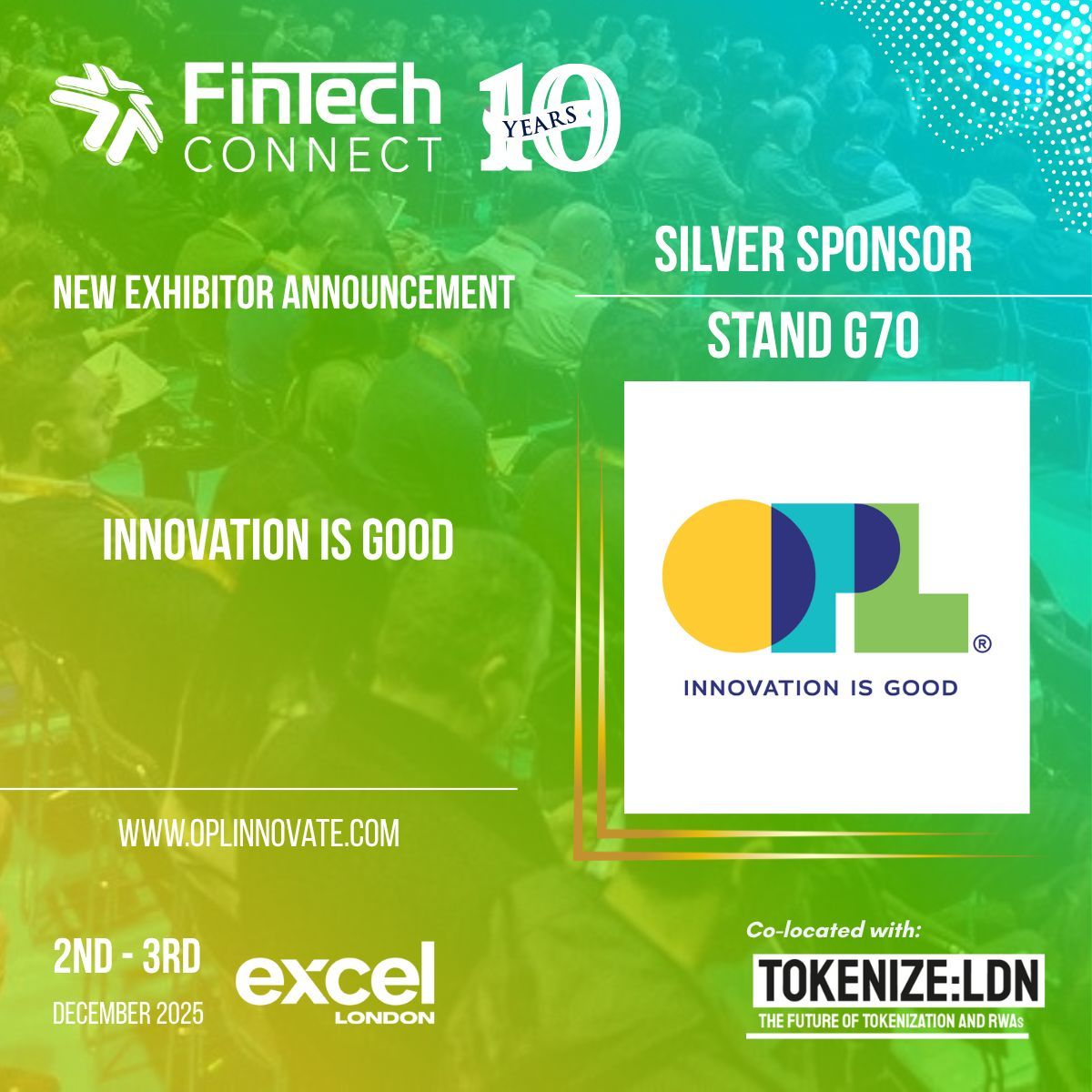 fintech_connect's tweet image. 🌟 Silver Sponsor Spotlight 🌟

#OPLinnovate joins #FinTechConnect 2025!
AI-powered lending tech helping banks modernise credit with faster workflows &amp;amp; smarter insights.

📍 G70 | 2–3 Dec | Excel London
🎟 fintechconnect.com