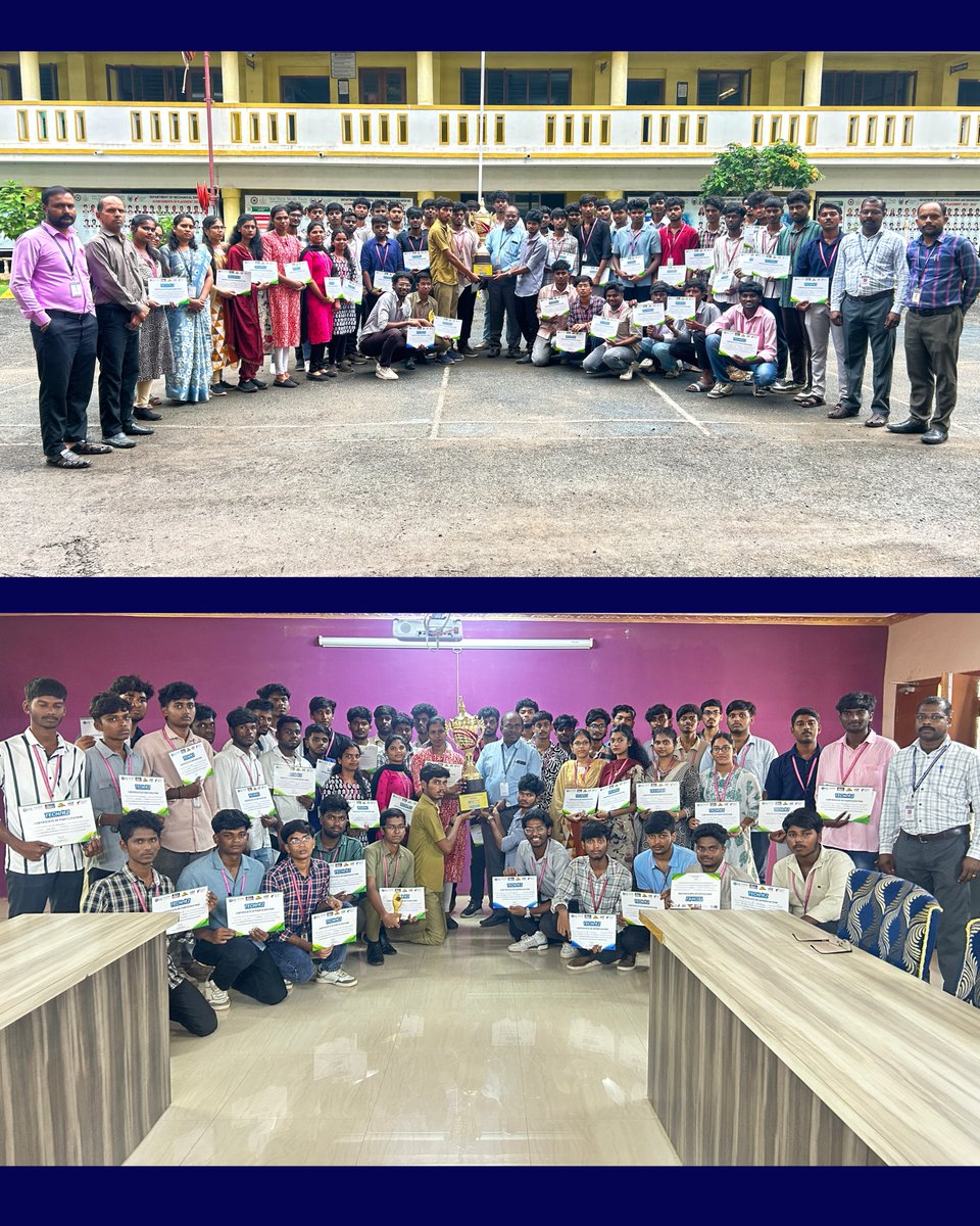 VelMultitech99's tweet image. We’re proud to announce that VEL TECH MULTI TECH has been crowned the OVERALL CHAMPION at TECHRITZ 2025 hosted by Rajalakshmi Institute of Technology, Chennai!🏆✨
Kudos to our winners for their dedication and innovation! 👏
#VelTechMultiTech #TechRitz2025 #Innovation #Excellence