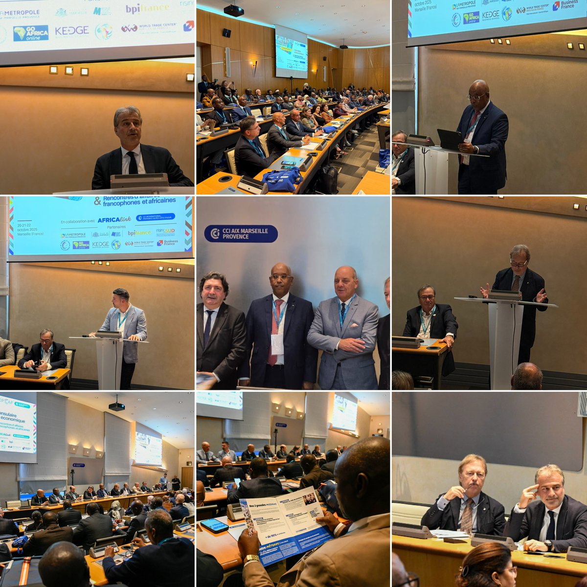 denisberge's tweet photo. Du 20 au 22 oct. 2025, la @CCI_AMP & @Africalink3 ont accueilli les #ACCE @cpccaf : 82 chambres, 24 pays, 3 jours d’échanges pour renforcer la coopération économique. En parallèle, les #RAFA ont réuni 194 entreprises. Marseille, hub EuroMédAfrique ! https://t.co/RnzjWQfxx1 https://t.co/Lcpe4RYbaj