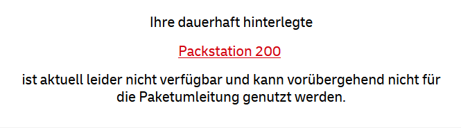 rabbit_70's tweet photo. @DHLPaket Scheinbar wurde die Packstation 200 nicht im System als wieder funktionsfähig registriert, zumindest gestern ging sie wieder. https://t.co/16IQH2cvcQ