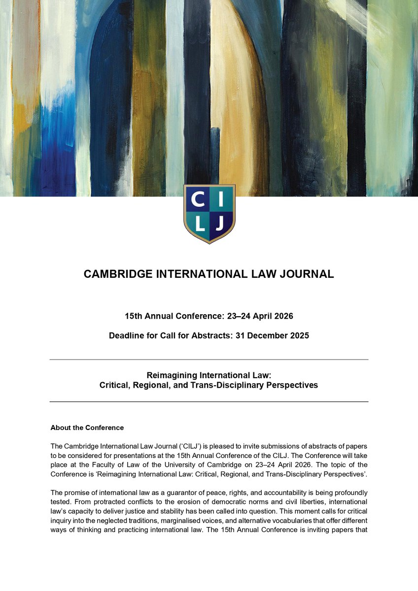 Cambridge International Law Journal (CILJ) tweet media