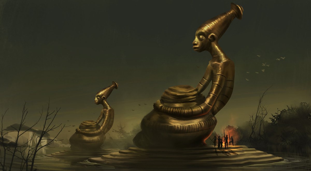 A Yoruba Civilization concept painting for animation