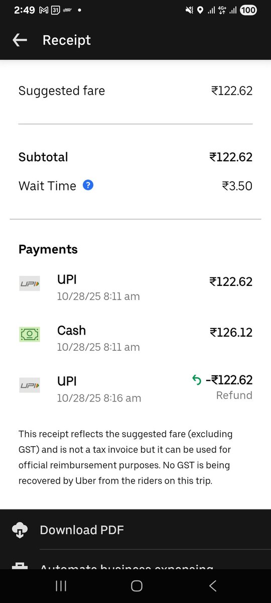 BapatPrateek's tweet photo. @UberIN_Support @Uber_India @UberSoc @Uber @Uber_Support 

Hi, I am not happy with the way this has been handled. Why should I be paying double when you don't how to handle your payment communications
Ipaid through UPI and the driver partner forced to pay up again to him. https://t.co/1Fzp27NLaF