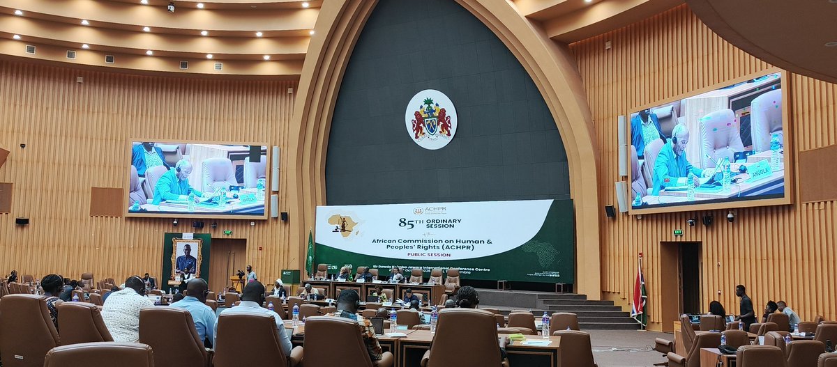 #ACHPR85OS continue avec la présentation de la situation des droits humains par les Etats parties à la Charte Africaine (droit de réponse), les INDH et OSC. 
<a href="/achpr_cadhp/">African Commission on Human and Peoples' Rights</a> <a href="/ISHRglobal/">ISHR</a>