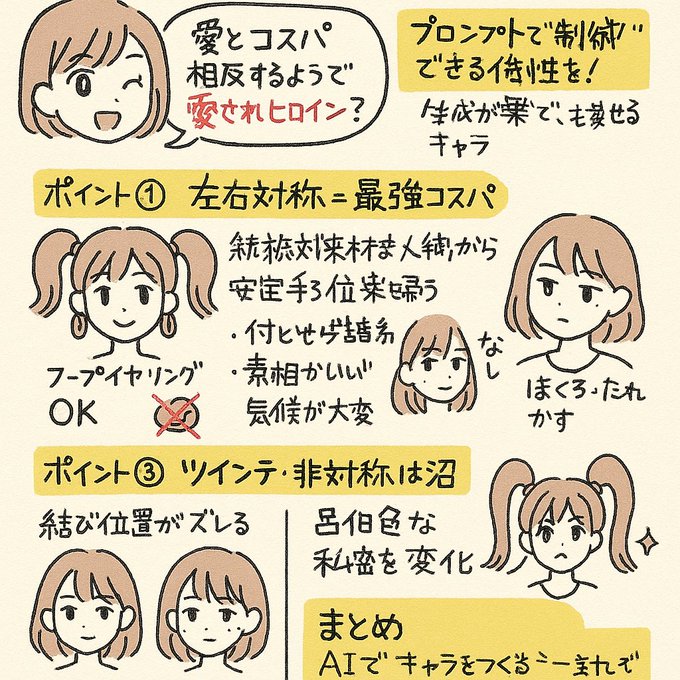 愛あるけど楽できる」キャラデザの話、グラレコにまとめました💙読めるようで読めない箇所もある!w 