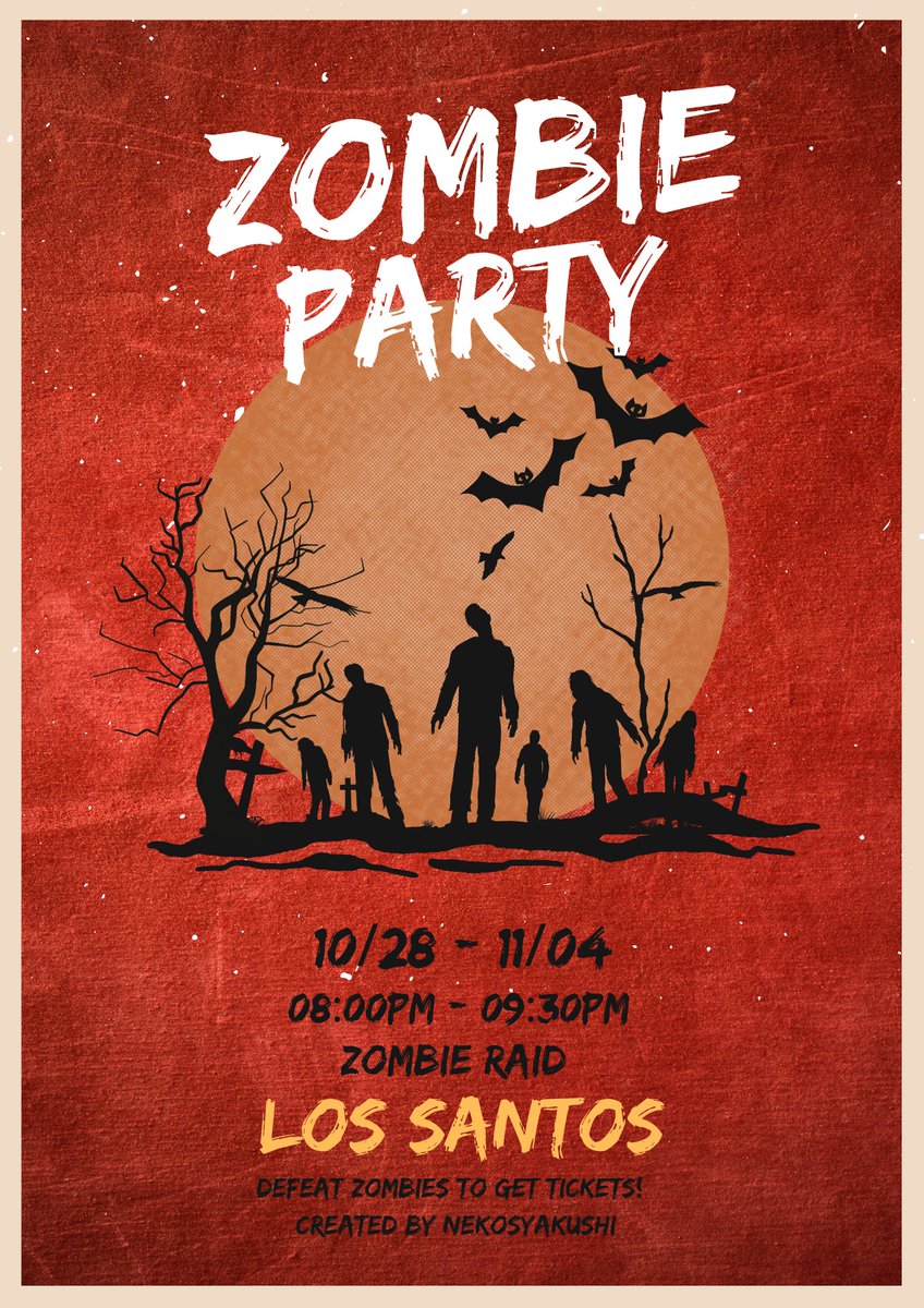 404_RP's tweet photo. 🎃👻 ROL HALLOWEEN EVENT 開催！ 👻🎃

本日から11/4まで、毎晩20:00～21:30に
ゾンビが街を襲撃中🧟‍♂️💥
討伐してハロウィンチケットを集めよう🎫
限定報酬「かぼちゃカー🎃」や「限定武器🔪」と交換可能！
詳細はROL Discordへ👉https://t.co/UGe2qvbpBC

#ROLRP #FiveM #GTARP
