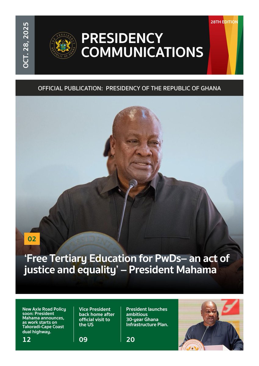 ‘Free Tertiary Education for PwDs– an act of justice and equality’ – President John Dramani Mahama
#ResettingGhana 
#MahamaThePresident