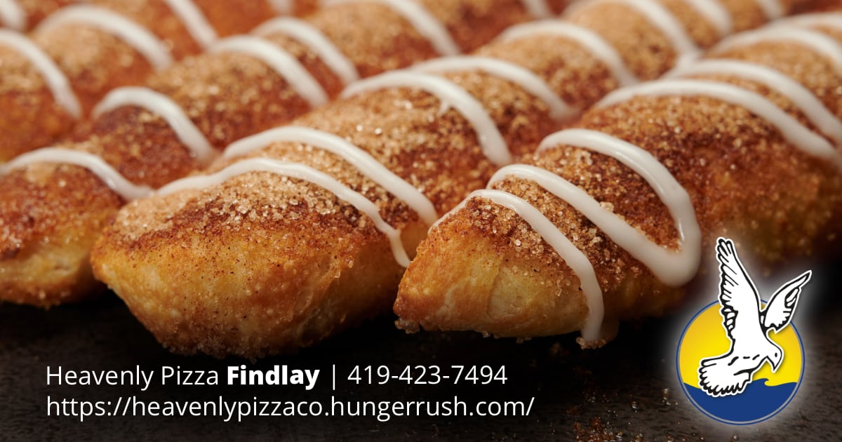 HeavenlyFindlay's tweet photo. Yes, we have no pumpkin spice! But we have Cinnamon! It’s the smell that tells you Fall is in the air! Add an order of tasty Cinnamon sticks from Heavenly Pizza in Findlay to any meal to round out the perfect Fall experience. See our complete menu at https://t.co/mpuUXNobRU. https://t.co/BycORrUXJd