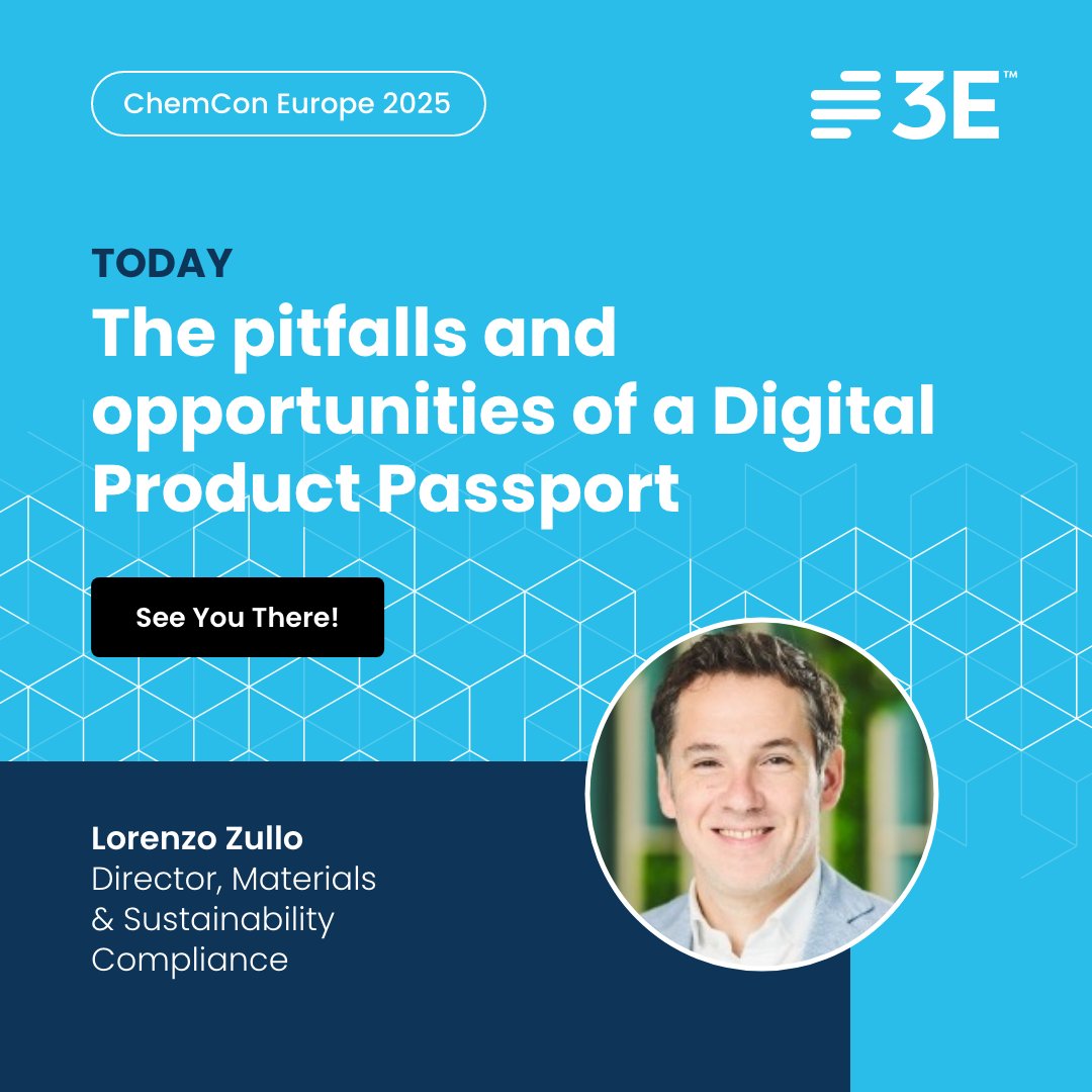 3E_Safer_World's tweet image. Attending #ChemCon Europe today? Don&apos;t miss 3E&apos;s thought leaders shaping the future of chemical compliance.

Catch Lorenzo Zullo&apos;s session for deep insights into key industry topics and connect with him afterwards! 🗣️

#ChemicalCompliance #RegulatoryIntelligence