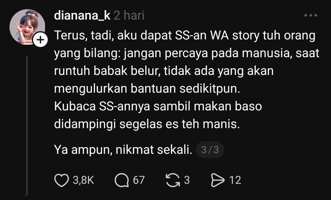 bakuldimsum_'s tweet photo. Jadi inget postingan di threads.
Udah di tolong pas di kdrt, malah balikan lagi. Trs di kdrt lagi malah playvict bilang ga ada yg nolong 😅 https://t.co/oImw32ydP7
