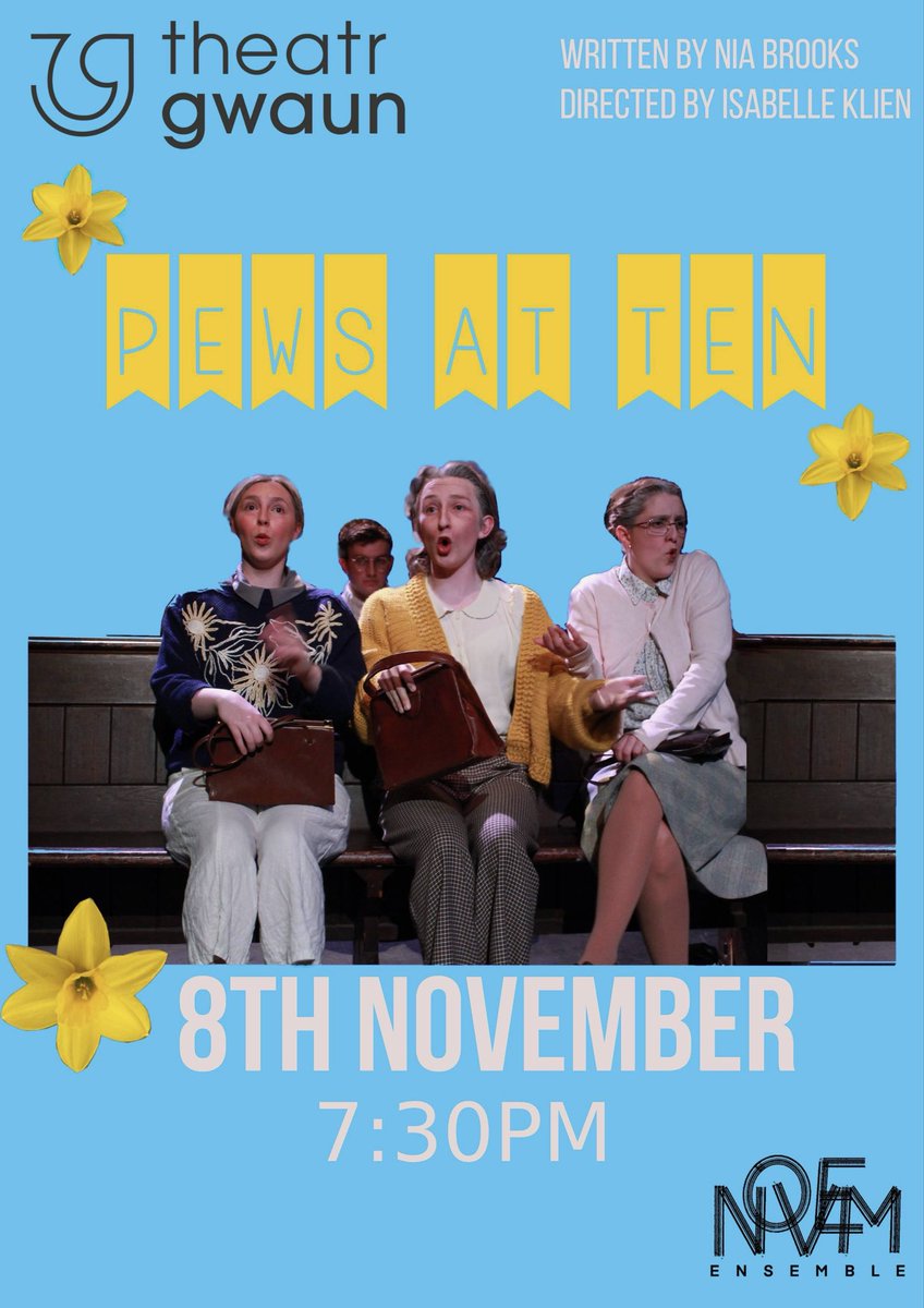 stdavidsbarns's tweet photo. New play &amp; new talent coming to Fishguard. Written by &amp; co starring Nia Brooks.
Nia grew up on the family farm in St Davids and has recently graduated from East 15 Acting School, London and is thrilled bring her play PEWS AT TEN home to Pembrokeshire! https://t.co/NomO1hjgKD