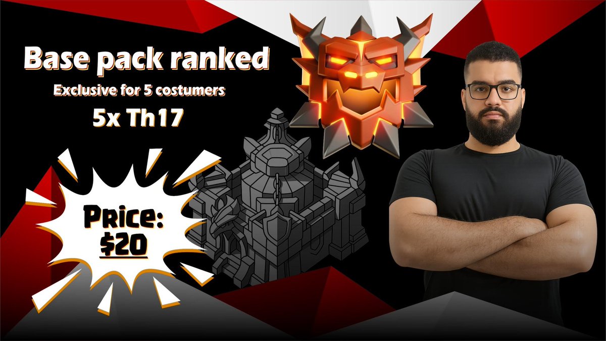 You need new bases for EOS october or november season? Here a new pack I've been working on for days. Limited edition!

Send me message via DM or Discord: lun3llus.

#ClashOfClans