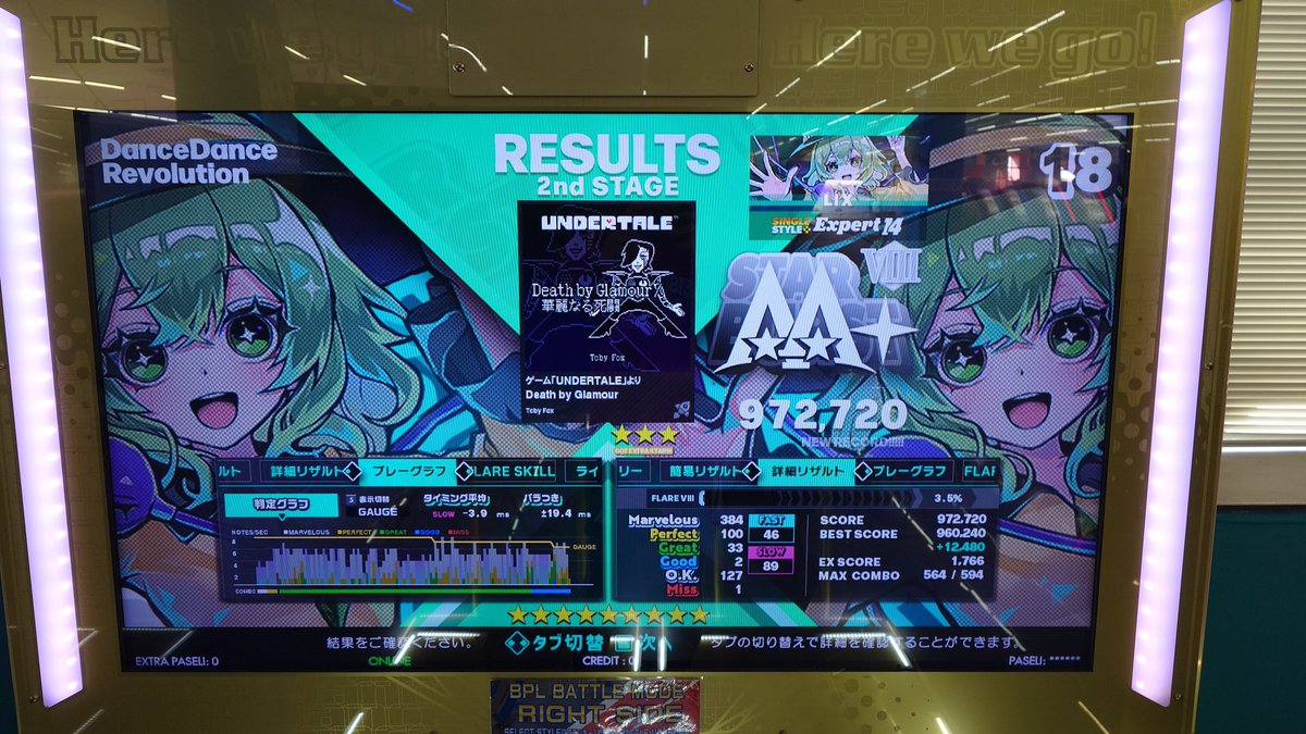 LIX_DDR's tweet image. 【自己べ①】
My Drama久しぶりにプレー
15自己最高スコア更新!!!👍✨
PFC狙えそう……🤔𓈒𓂂𓏸💭
Anti-Matter久しぶりにやったら伸びた
低速でGoodでちった💦
16新規はKING
捻りが全然できない🥲︎
#DDR #DDR_WORLD