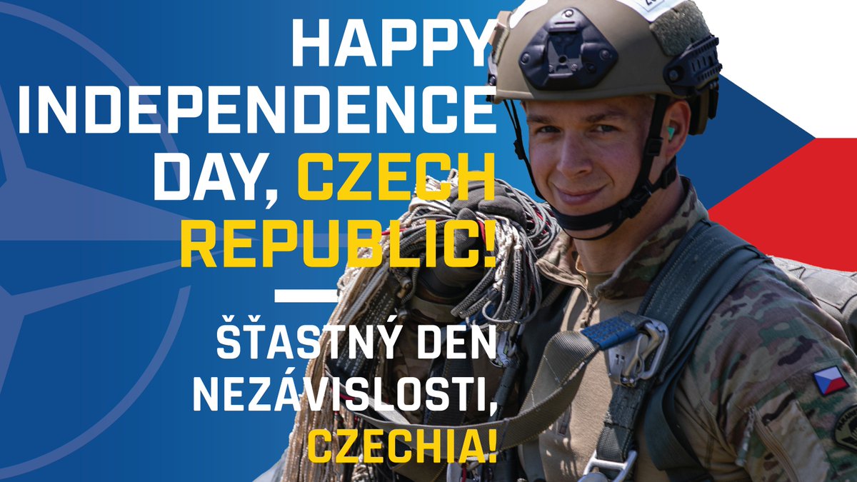 NATO_ACT's tweet image. Happy #IndependenceDay to our Ally, #CzechRepublic! 🇨🇿
By advancing modern defence capabilities and driving expertise in emerging technologies, #Czechia strengthens @NATO’s collective deterrence  and helps build a stronger, more agile Alliance.
#WeAreNATO🤝@CzechiaNATO